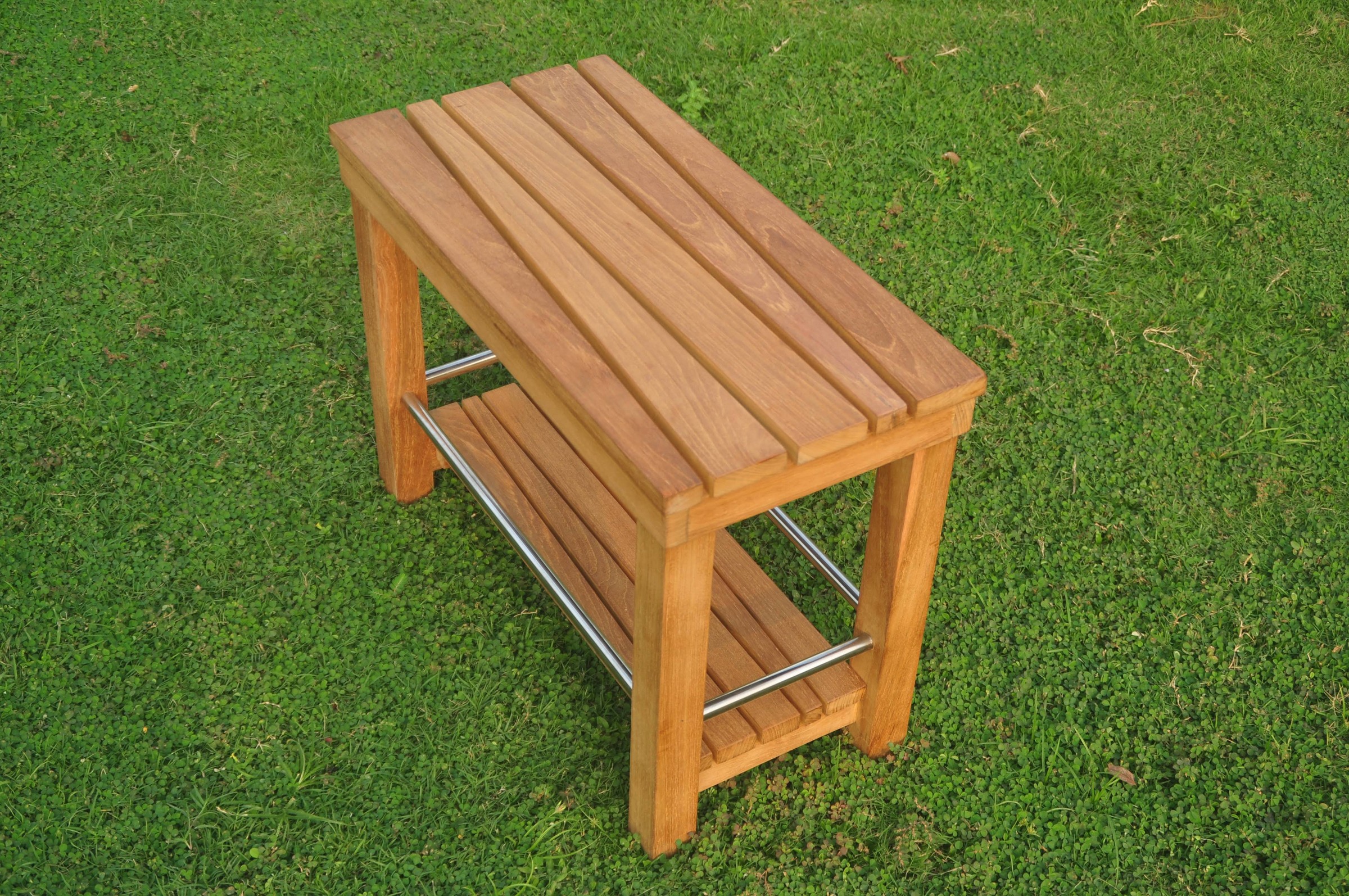 GradeA Teak Wood Fremantle Large Shower Bath Pool Bench W/ Shelf Outdoor Patio 9780597744112 eBay