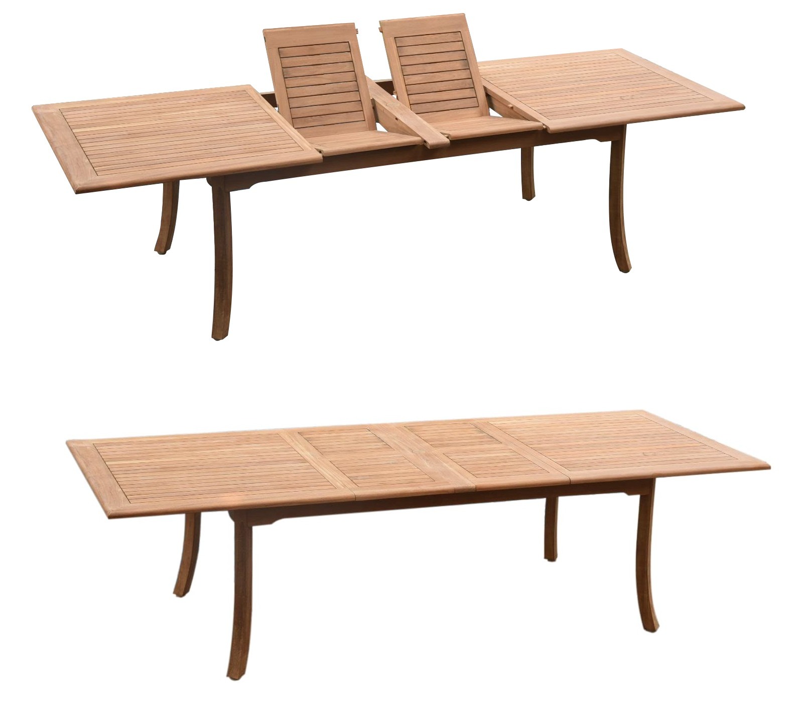 DSWV AGrade Teak 7pc Dining Set 118" Rectangle Table 6 Stacking Arm